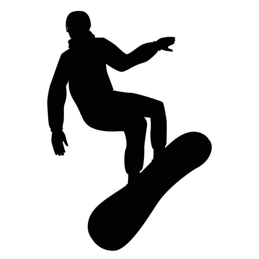Silhouettes of Snowboarder Men Winter Sports Action vector