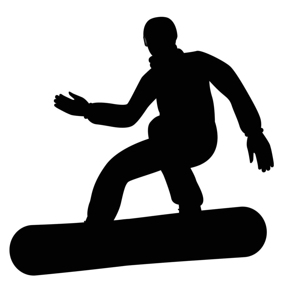 Silhouettes of Snowboarder Men Winter Sports Action vector