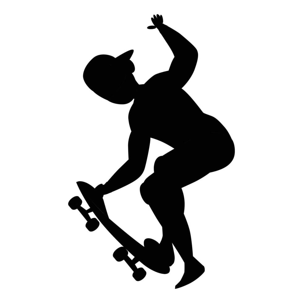 Athlete on a Skateboard Action Silhouette in Motion vector