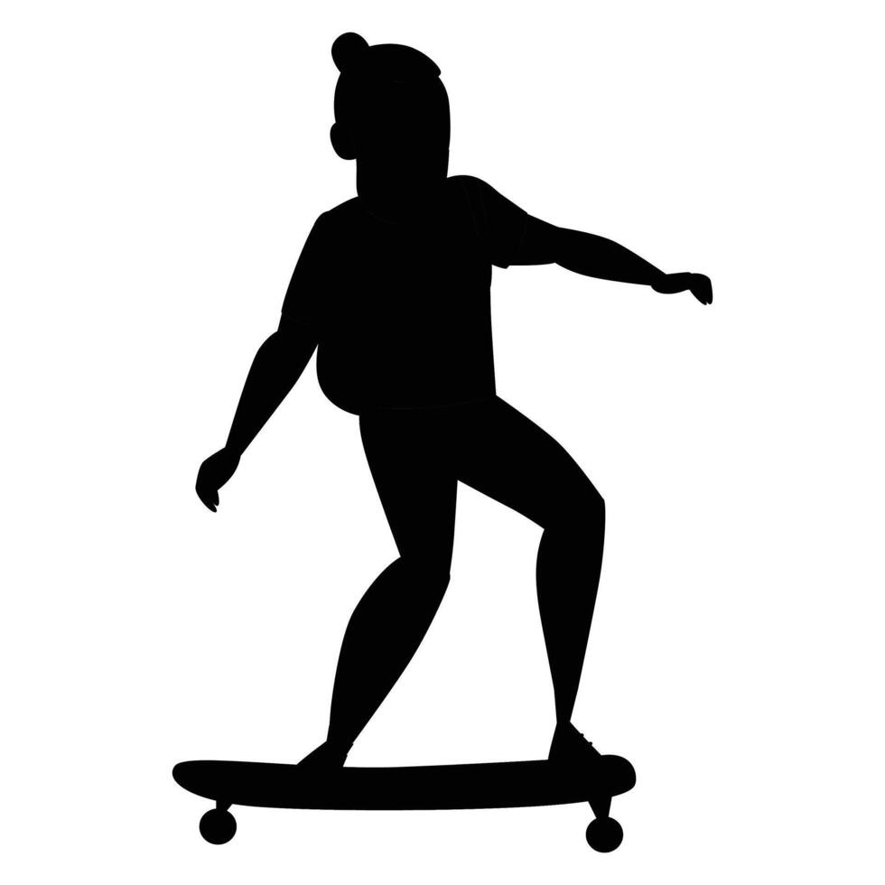 Athlete on a Skateboard Action Silhouette in Motion vector