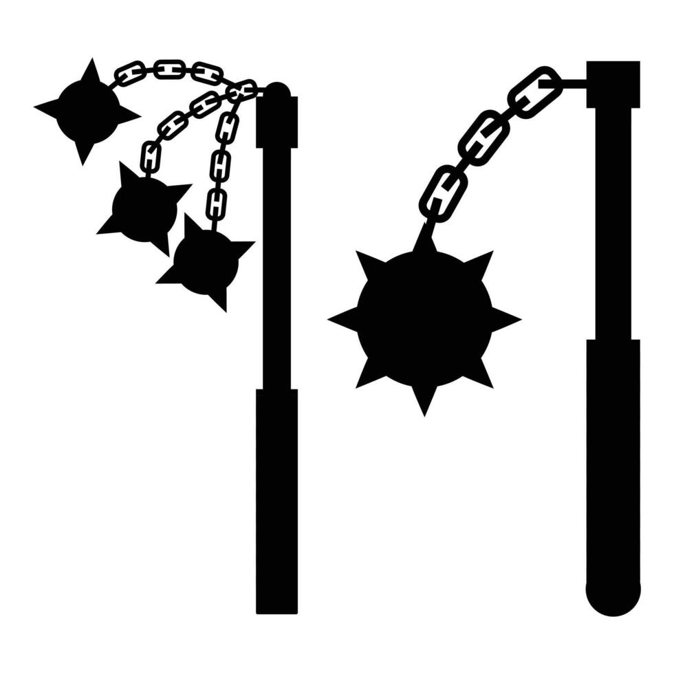 Medieval Weapons Silhouettes Swords, Axes, and Shields vector