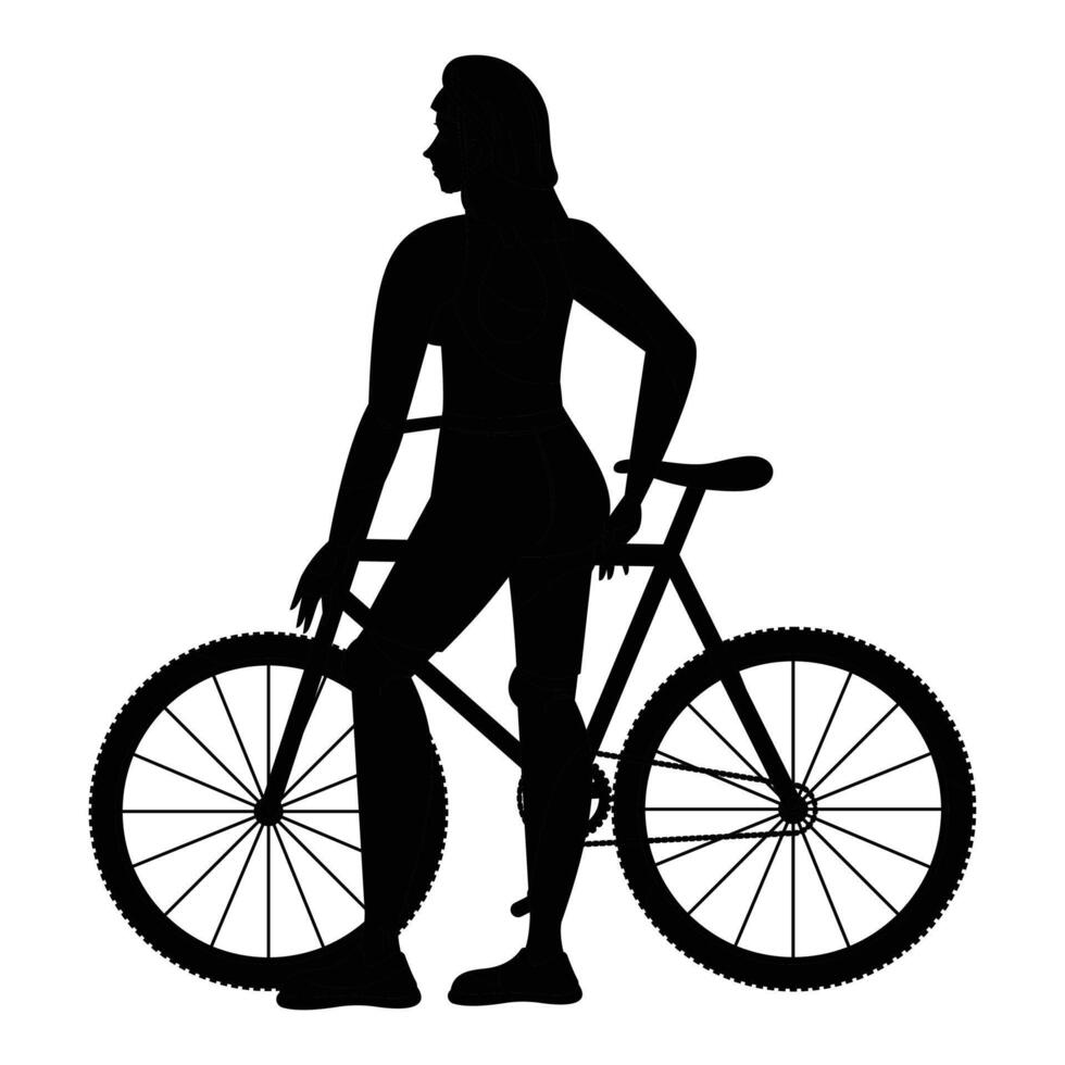 Bike Silhouette Against Sunset for Tourism Adventure vector