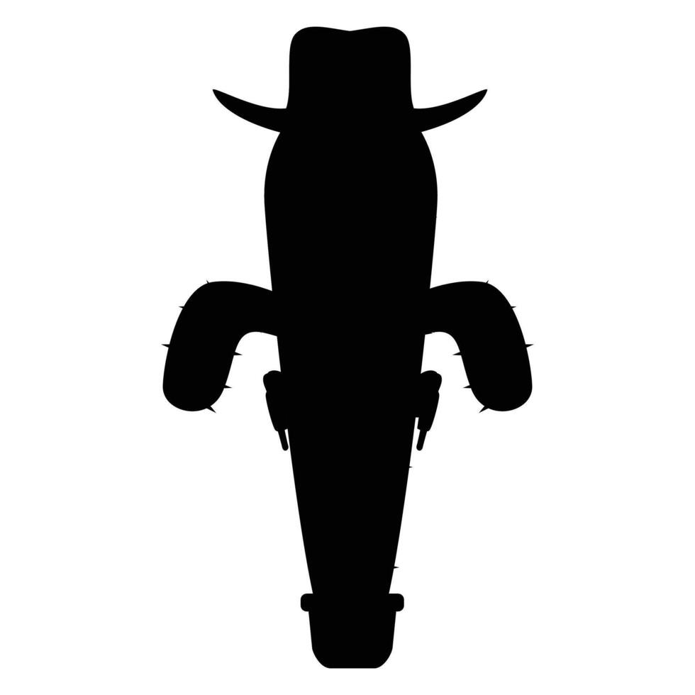 Action Posed Characters with Stylish Green Cactus Faces silhouette vector