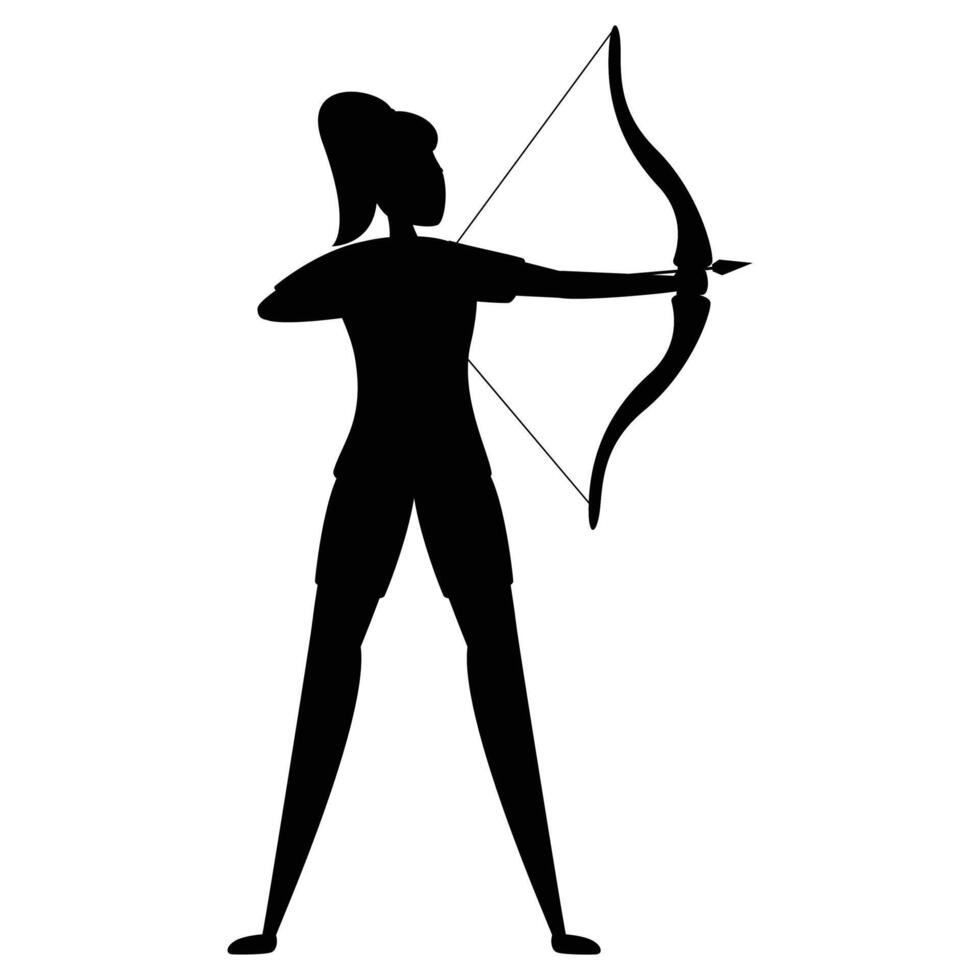 Silhouettes of Archery Athletes in Action Poses vector