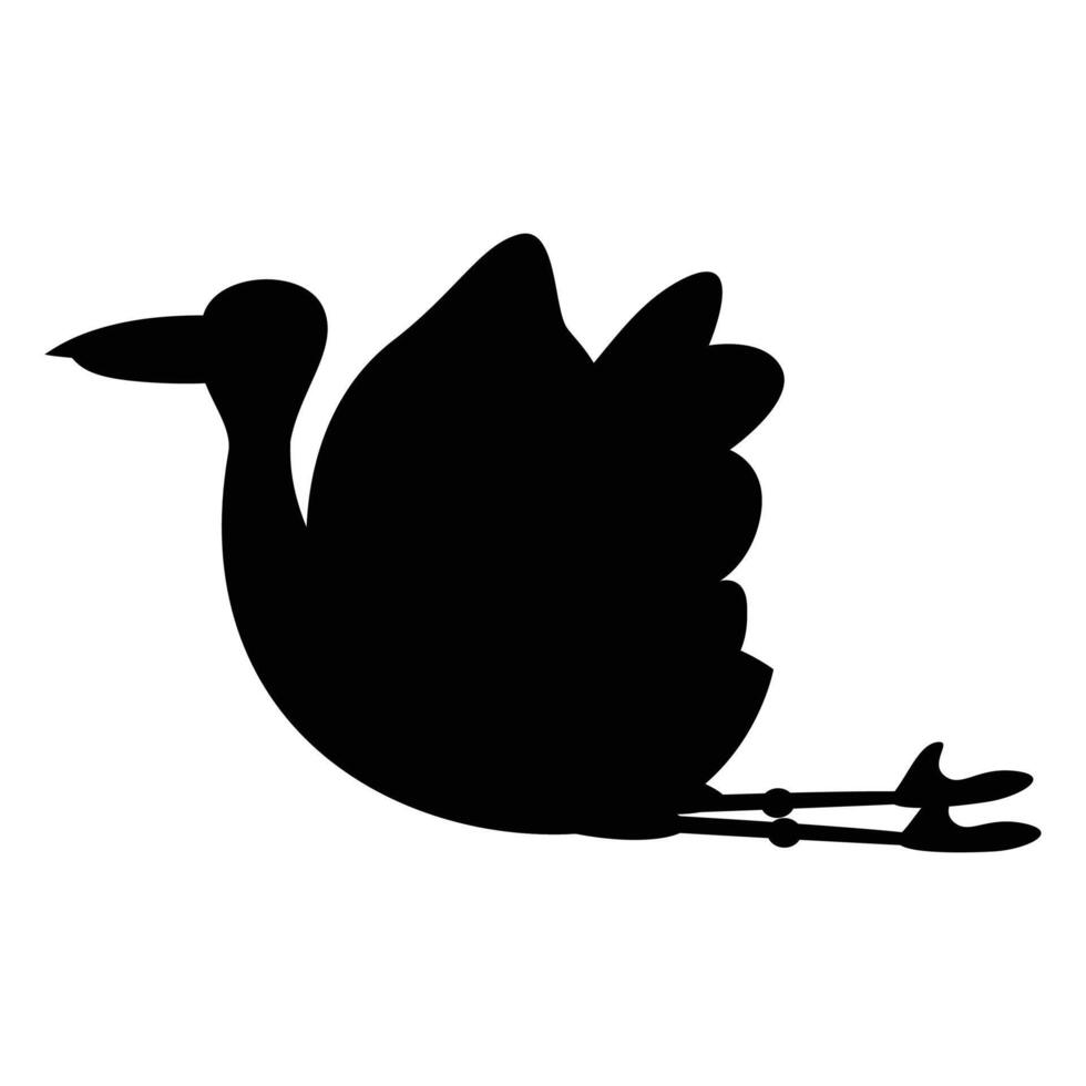Stork Silhouette Standing Gracefully in Wetlands vector