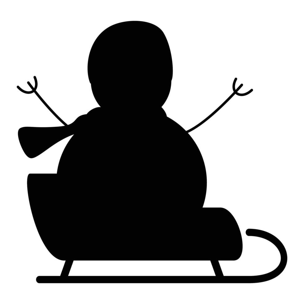 Snowman Silhouette Against a Winter Sunset vector