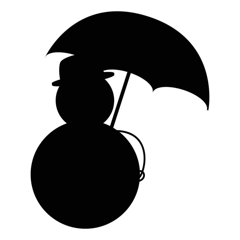 Snowman Silhouette Against a Winter Sunset vector