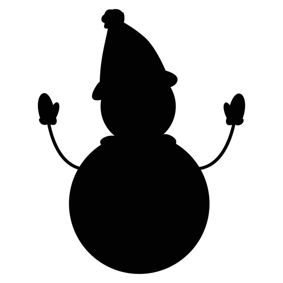 Snowman Silhouette Against a Winter Sunset vector