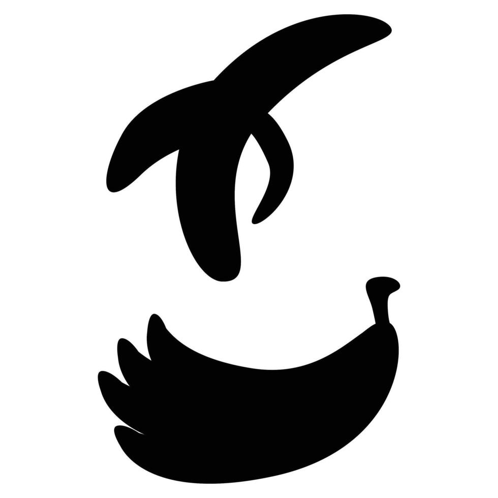 Banana Fruit Silhouette on a white Background vector