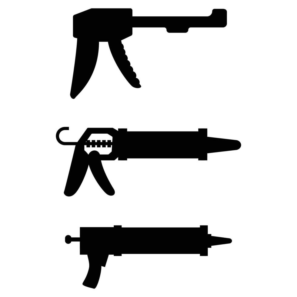 Caulk Gun Silhouette on a White Background vector