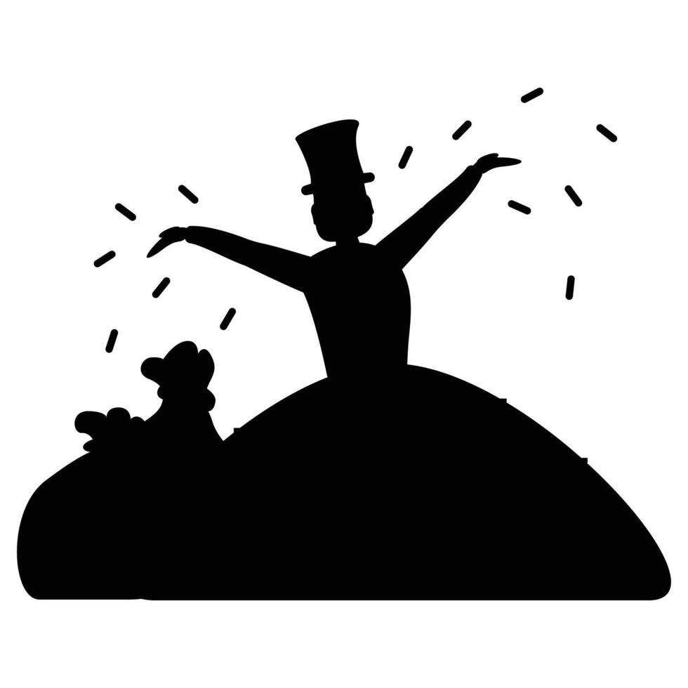 Millionaire Silhouette with white Background vector