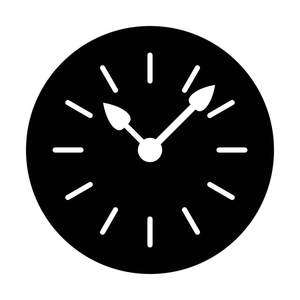 Time Clock Silhouette with Glowing Hands vector