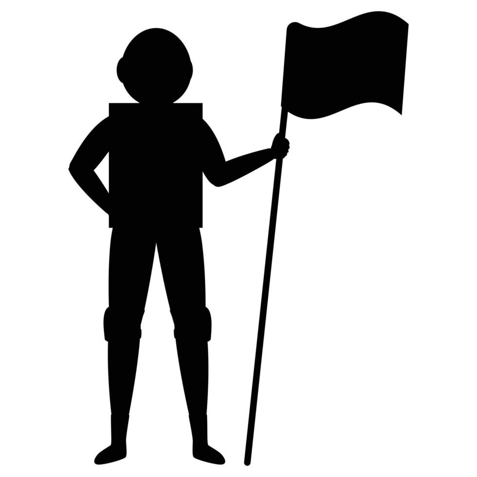 Astronaut Silhouette Floating in Space Against Stars vector