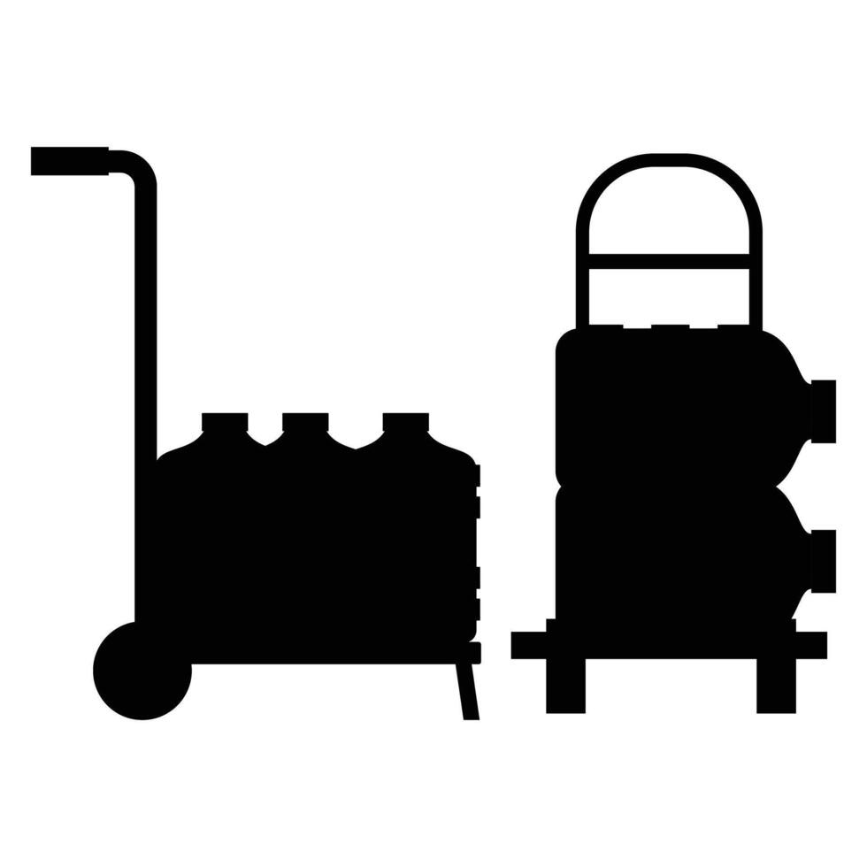 Big Plastic Bottle of Water on a Delivery Track Silhouette vector