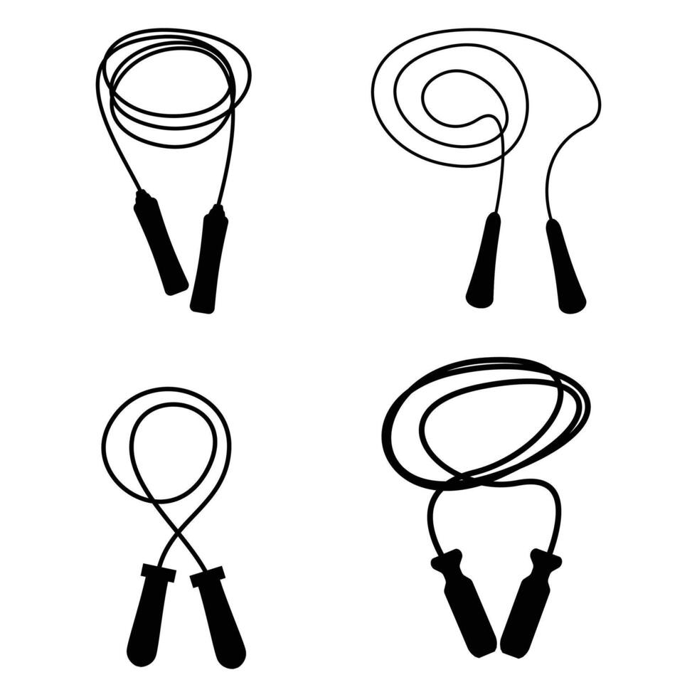 Fitness Jump Rope Silhouette in Action vector
