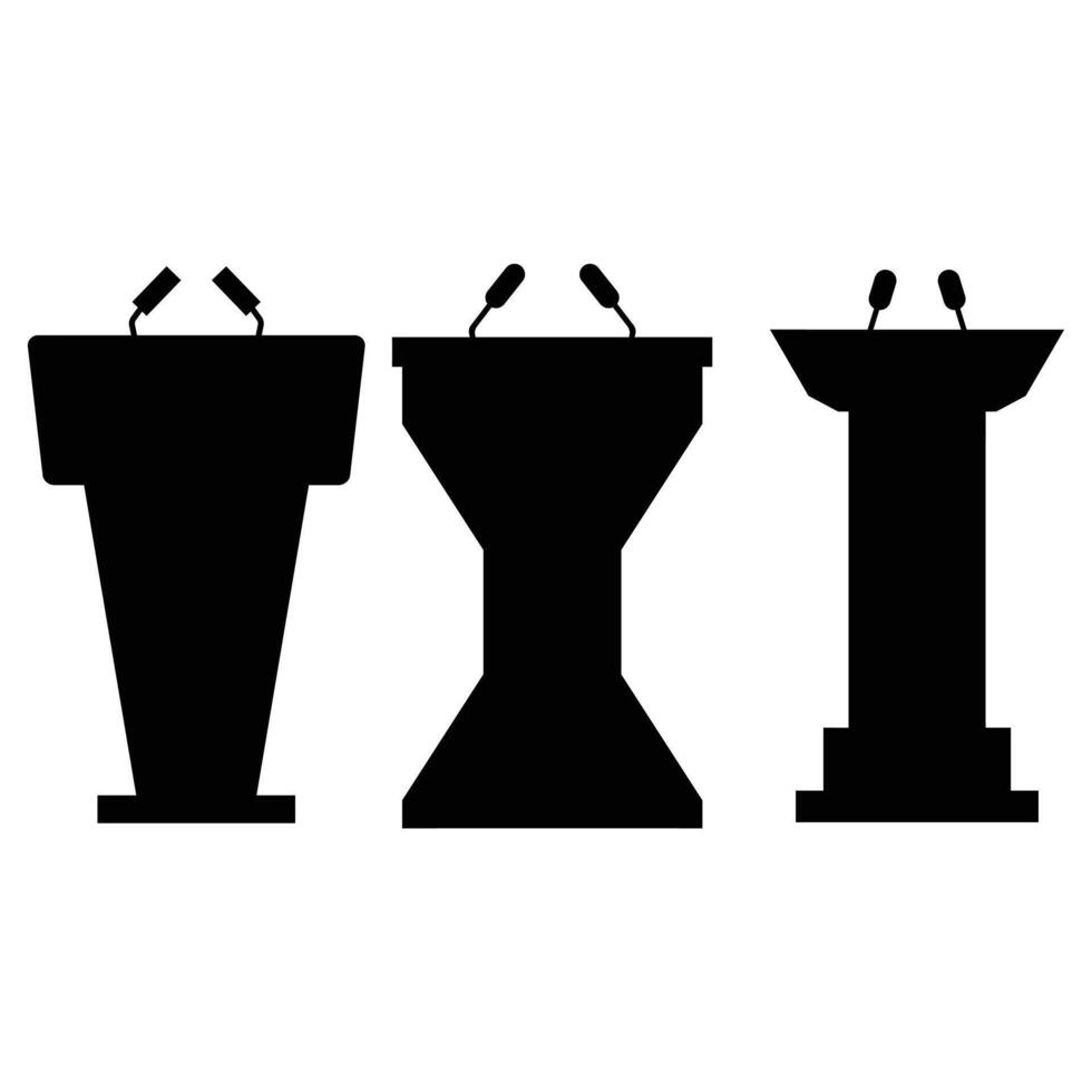 Stage Podium Silhouette with white background vector
