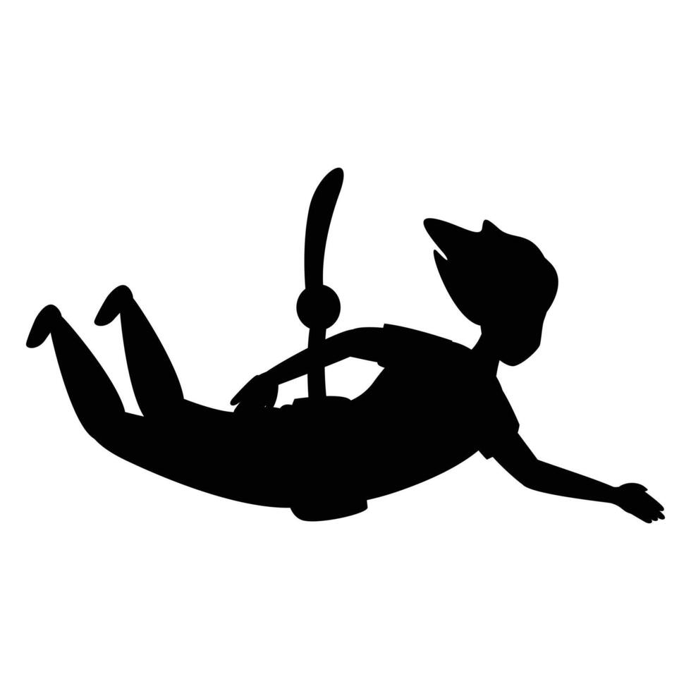 Bungee Jumping Silhouette Against a white background vector