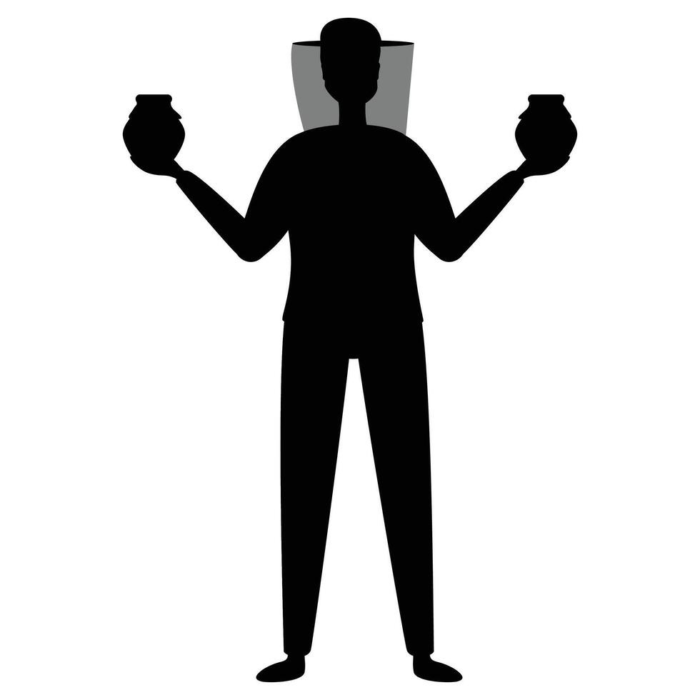 Beekeeper Silhouette People Working withe Hives vector