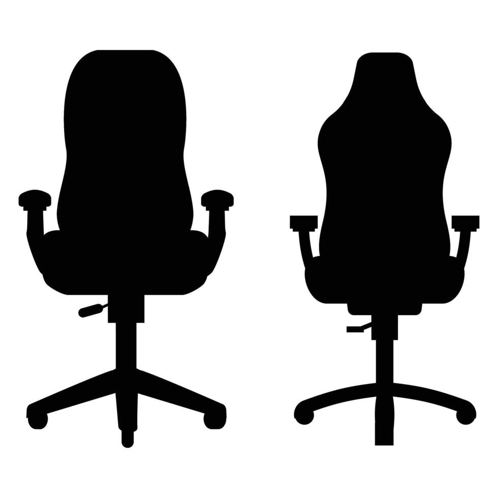 Gaming Chair Silhouette Against a white Background vector