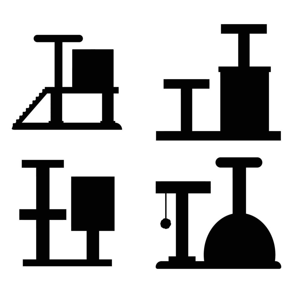 Cat Game Complex Silhouette with Multiple Levels vector