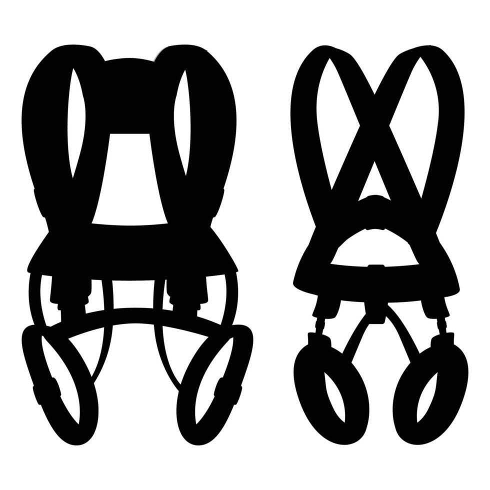 Climbing Harness Silhouette on a White Background vector