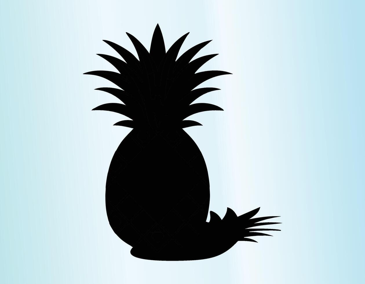 a pineapple silhouette is shown on a blue background vector