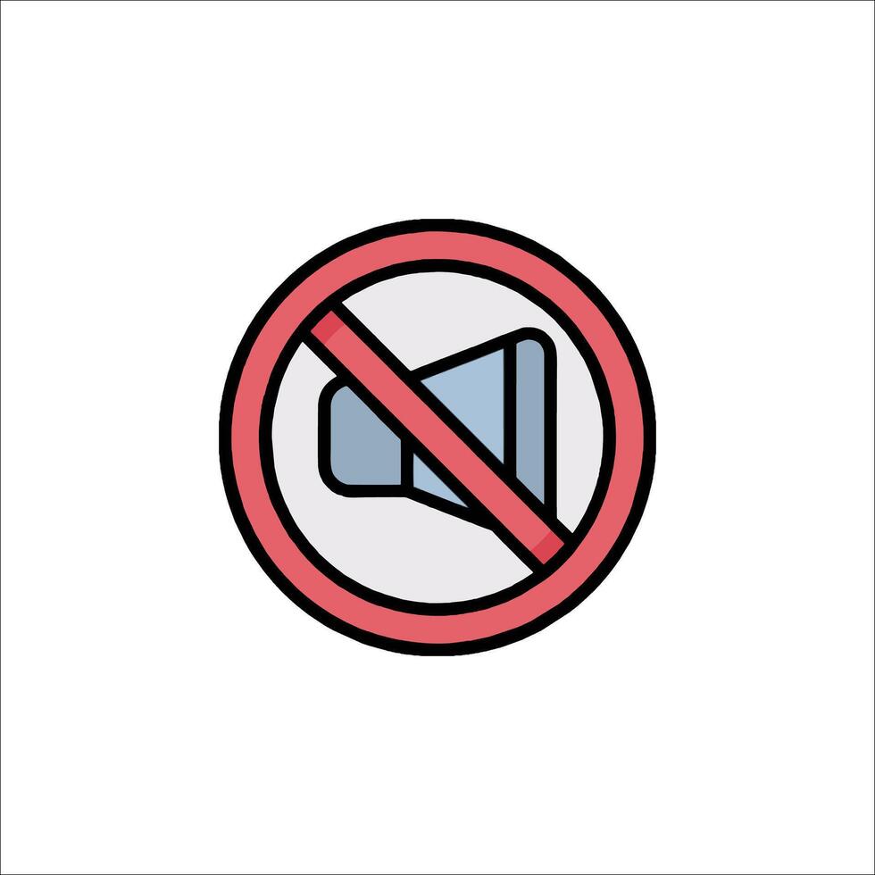 No sound icon illustration isolated on white background vector