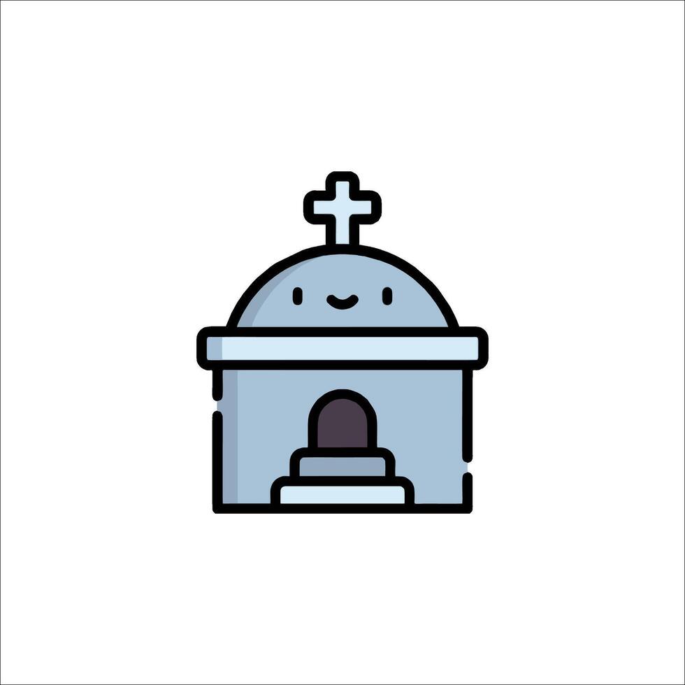 A church icon with a cross on top vector