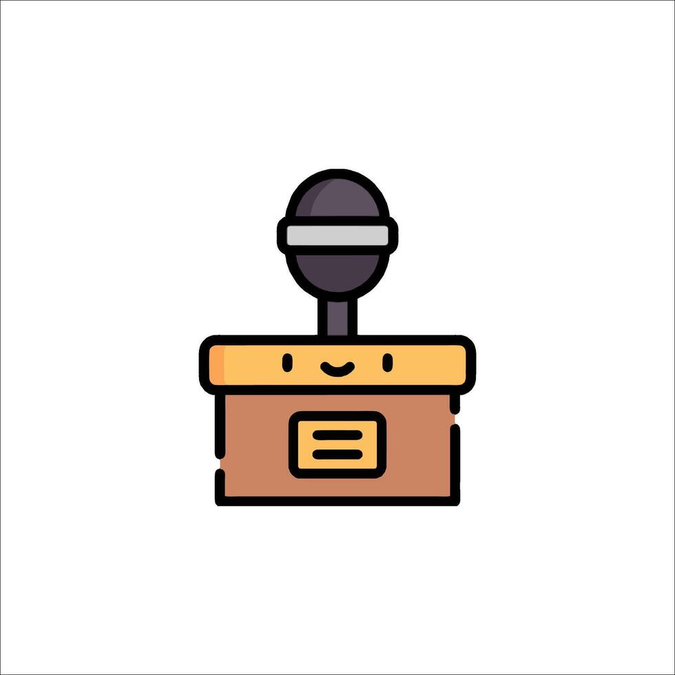 A microphone icon on a box vector