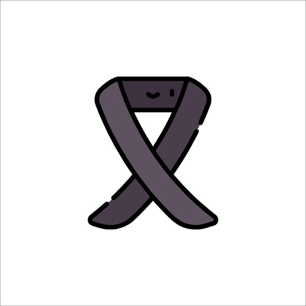 A black ribbon with a smiley face on it vector