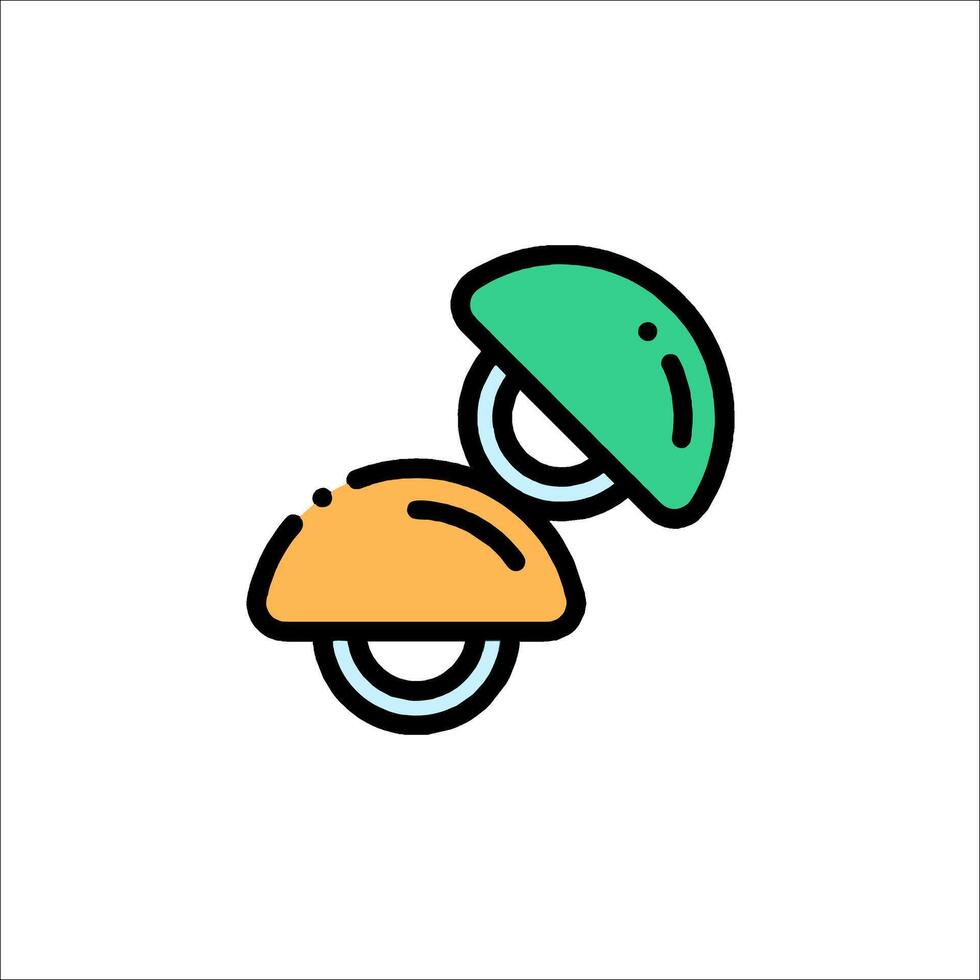 Two rings with two different colors on them vector