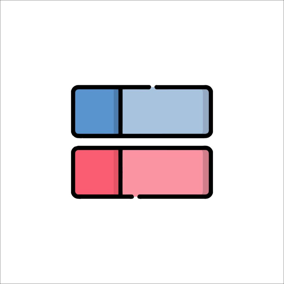 Two colored buttons icon on white background vector
