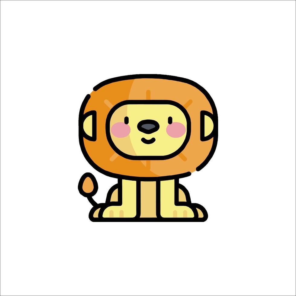 A cartoon lion sitting on a white background vector
