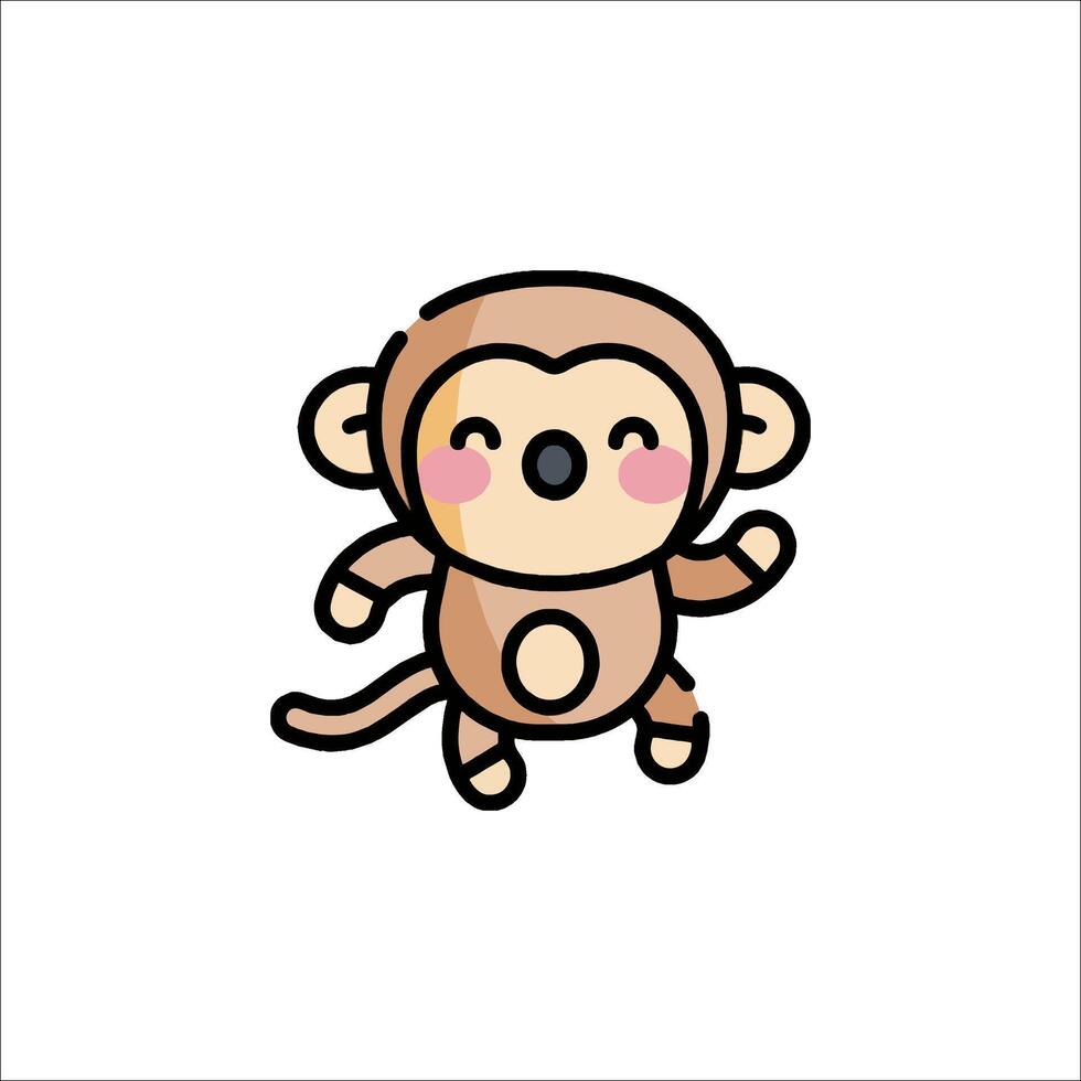 A cartoon monkey with pink eyes and a smile vector