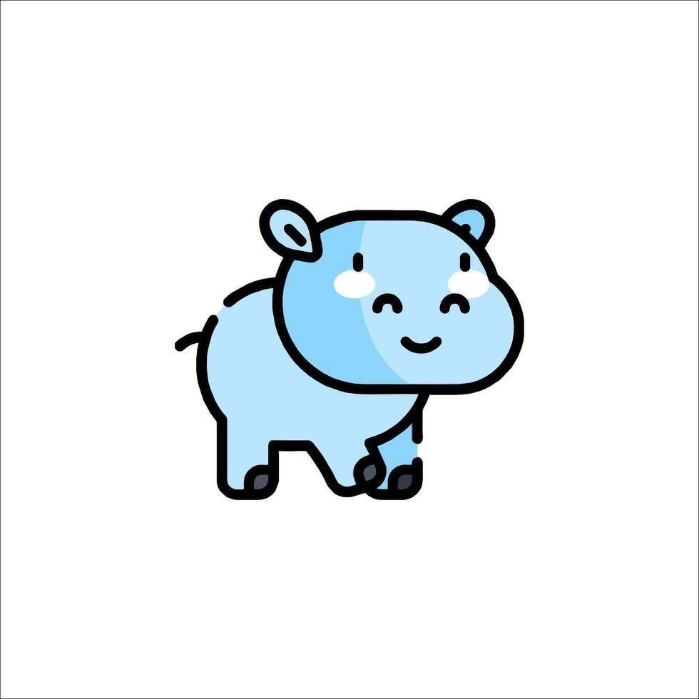 A cartoon hippo with a smile on its face vector