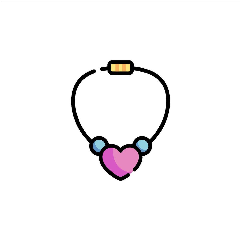 A necklace with a heart on it vector