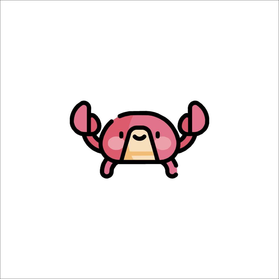 A cute crab with a pink body and yellow legs vector