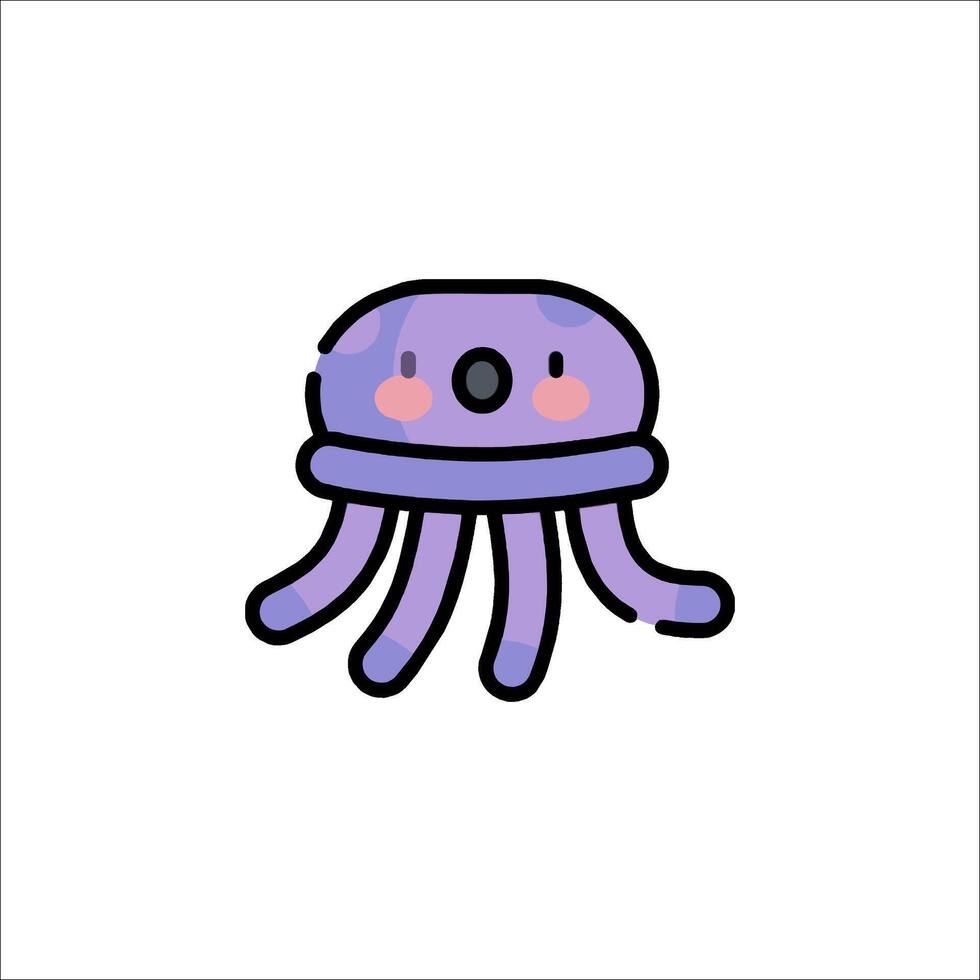 An illustration of a purple octopus vector