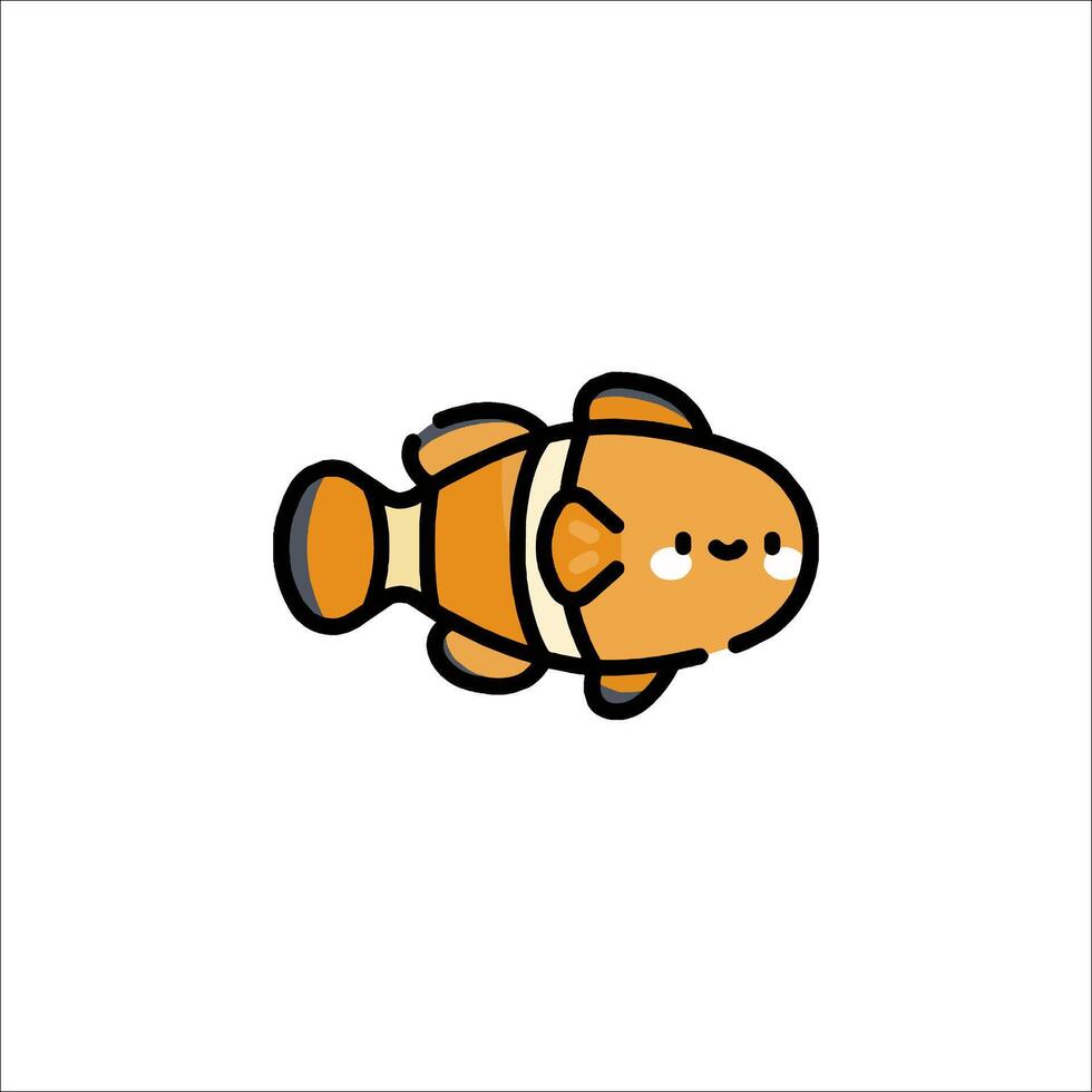 An orange clown fish on a white background vector