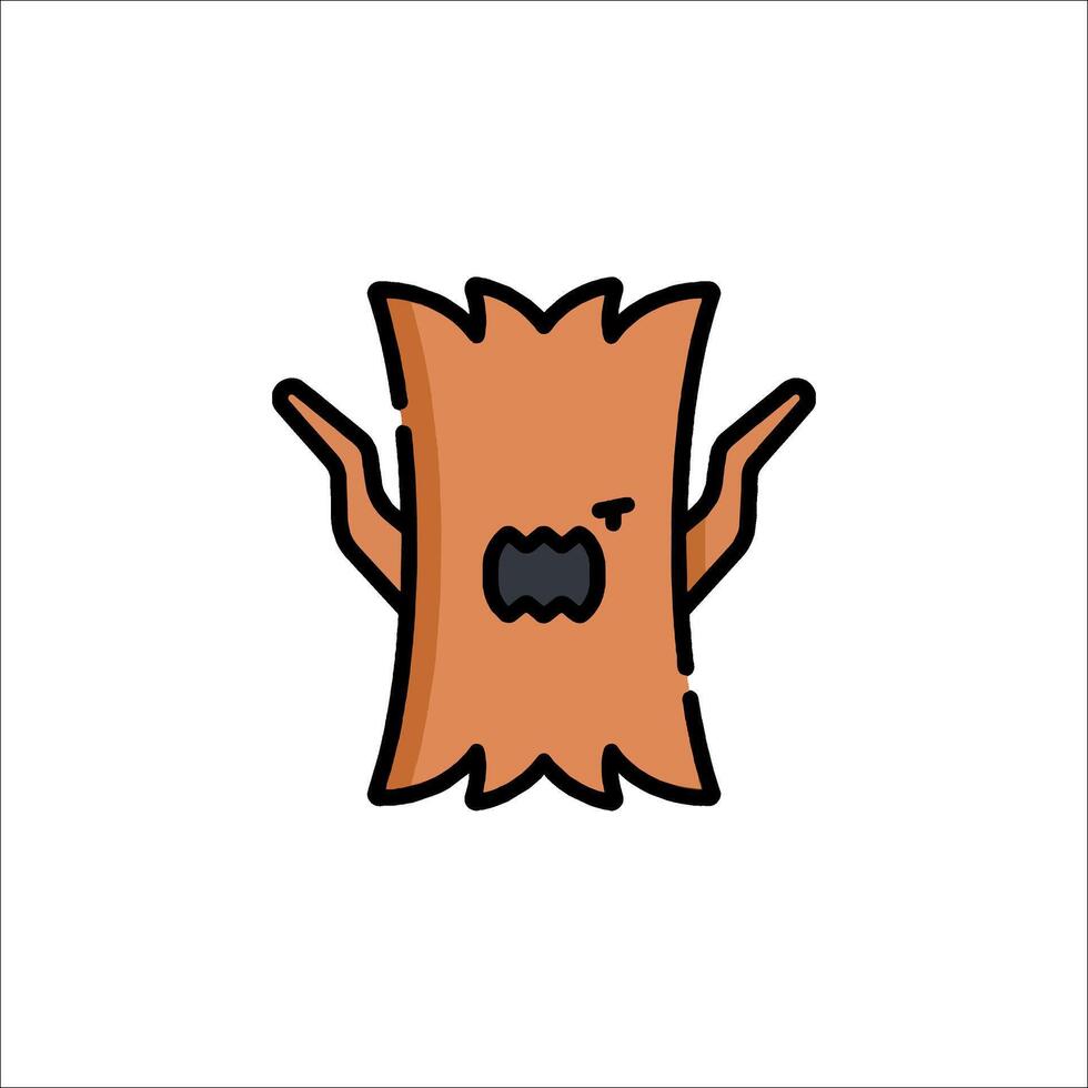 An angry tree with a face and hands vector