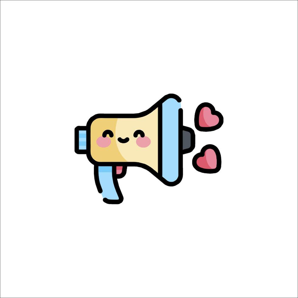 A cartoon megaphone with a heart on it vector