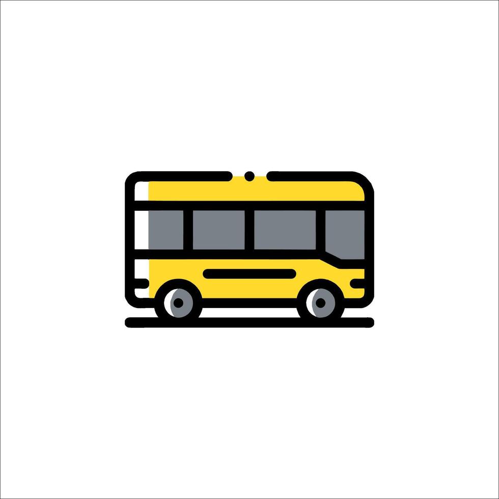 A yellow school bus icon on a white background vector