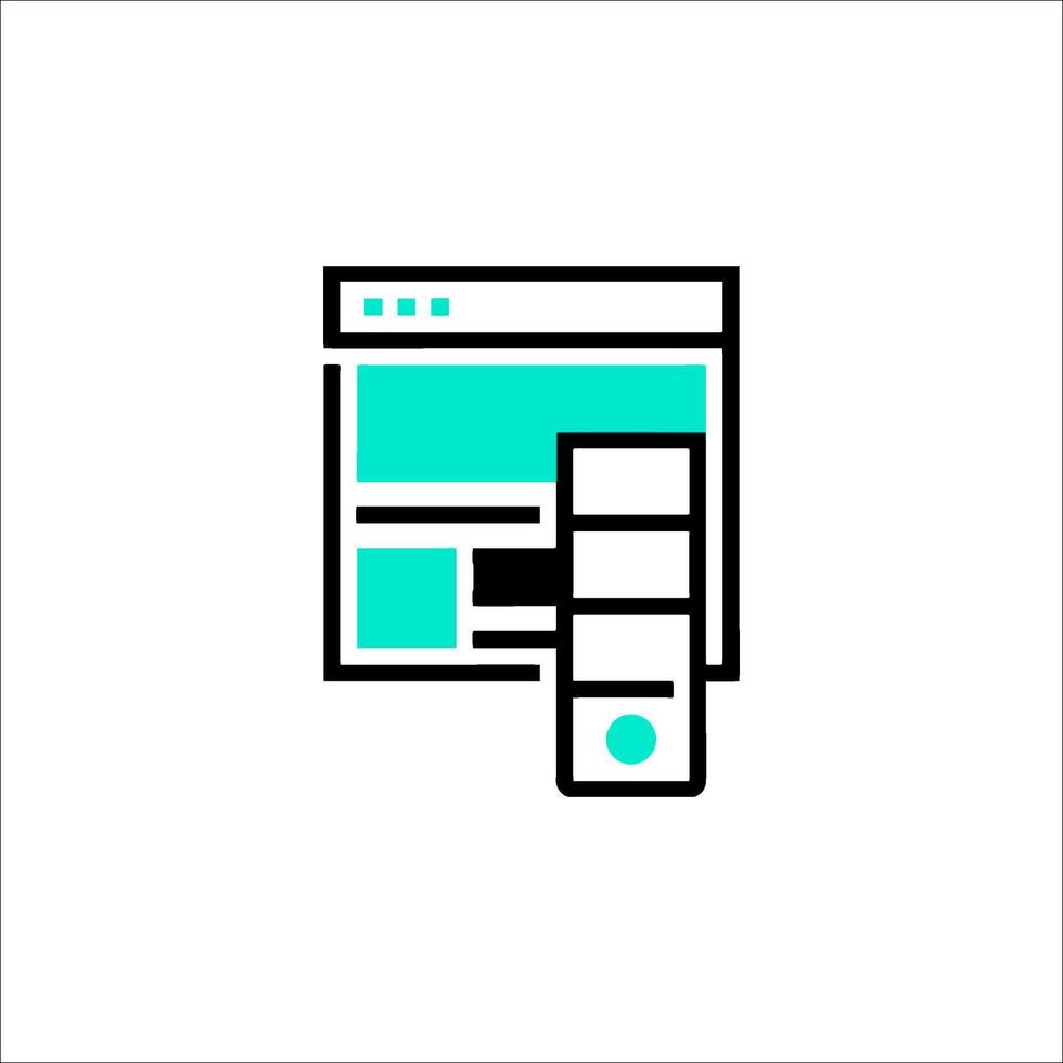 A website icon with a mouse and a computer vector