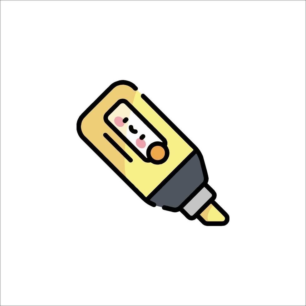 A yellow pen with a thermometer on it vector