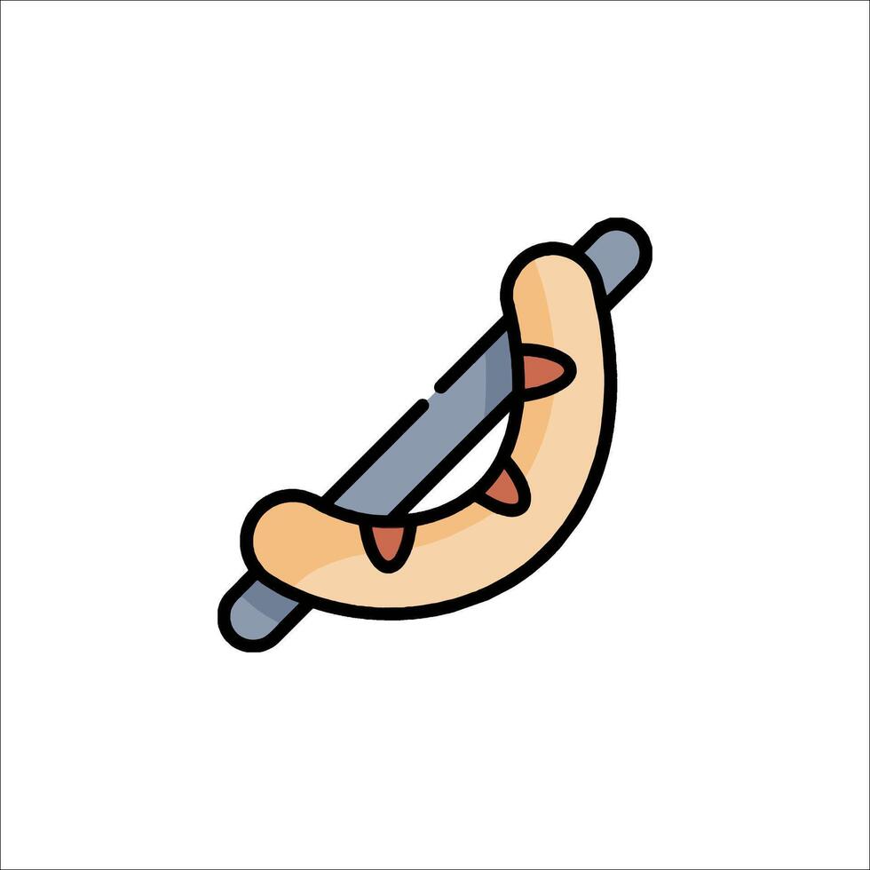 A hot dog with a toothpick in it vector
