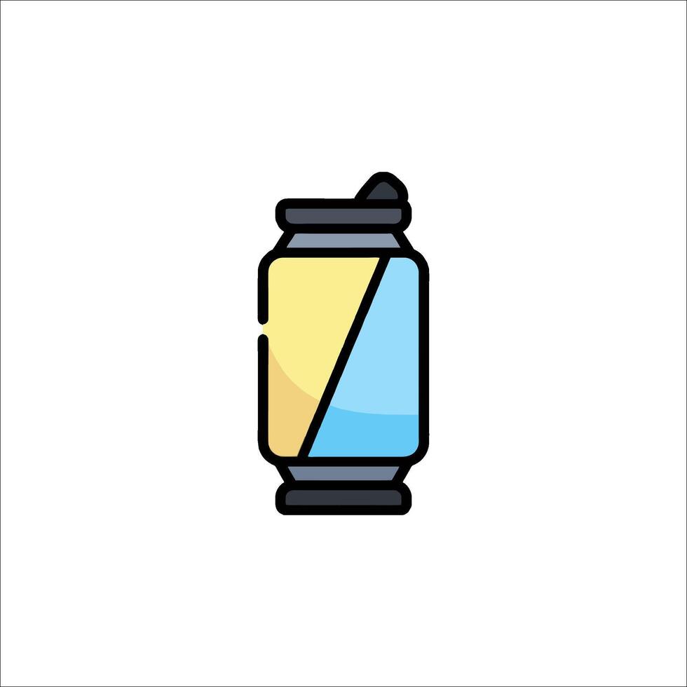 A can of soda with a yellow and blue lid vector