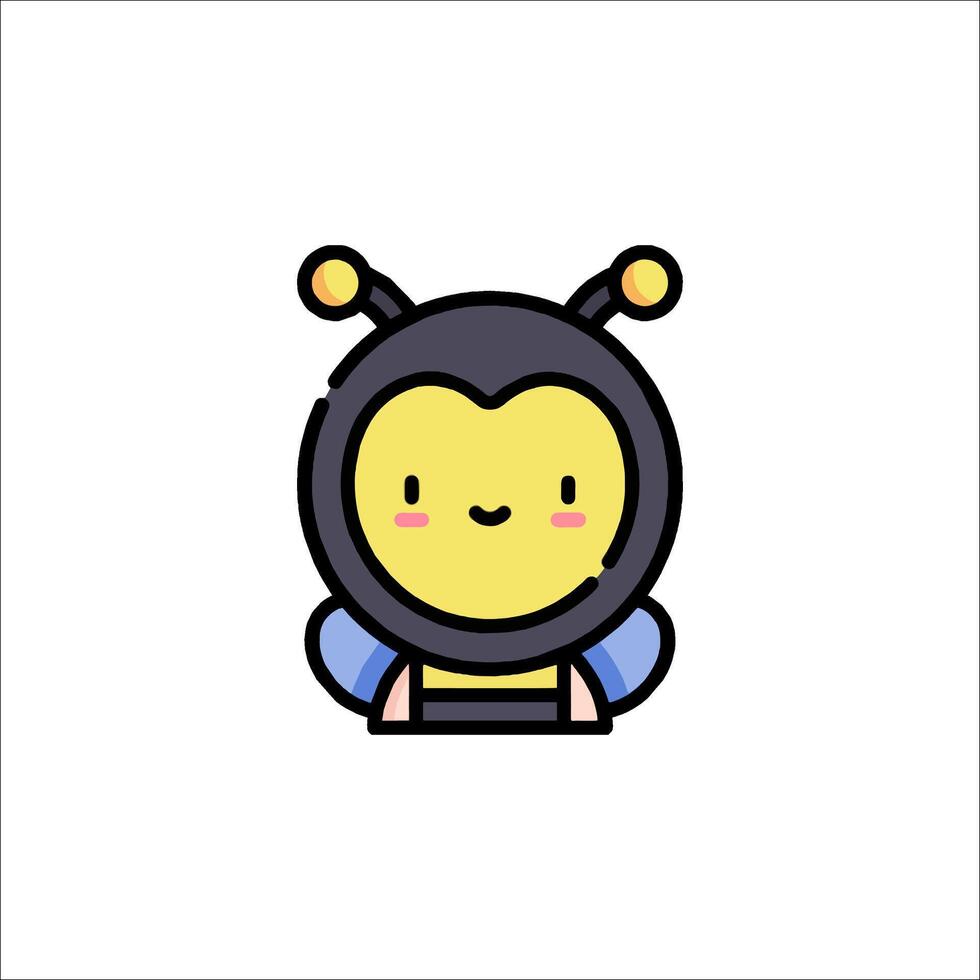 A cute cartoon bee with a smile on its face vector
