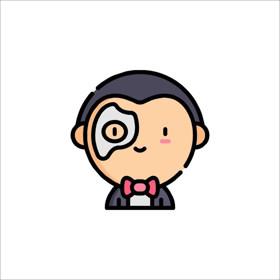 A cartoon character with a bow tie and glasses vector