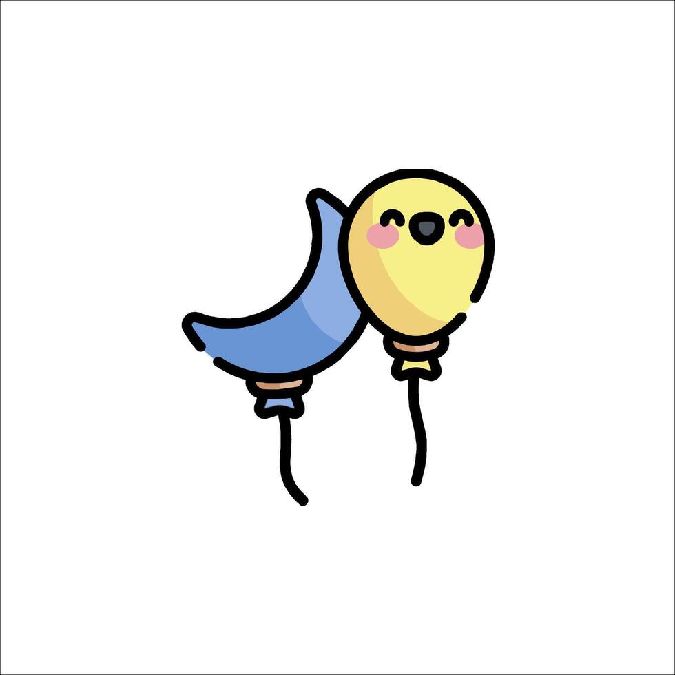 A cartoon balloon with a moon on it vector
