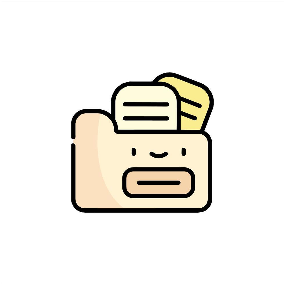 A folder icon with a face on it vector